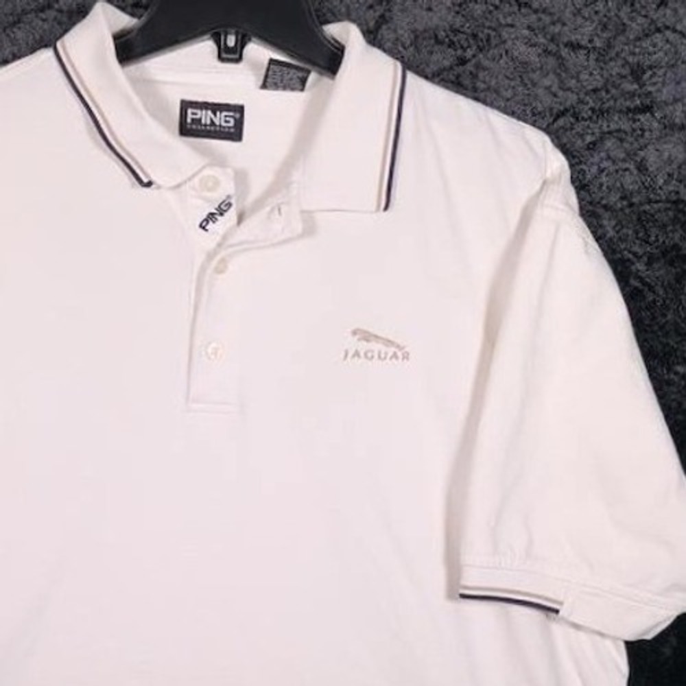 Mens Polo Shirt Jaguar Car Embroidered Cotton Golf Ping Collection Size XL